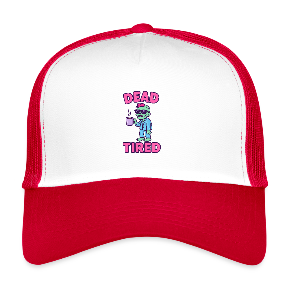 DEAD TIRED CAP - white/red