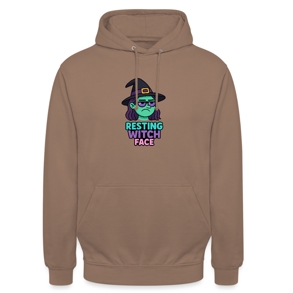RESTING WITCH FACE HOODIE - mocha