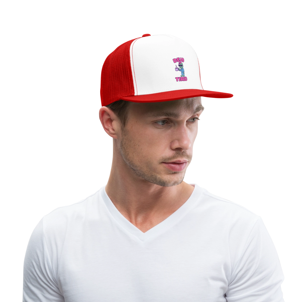 DEAD TIRED CAP - white/red