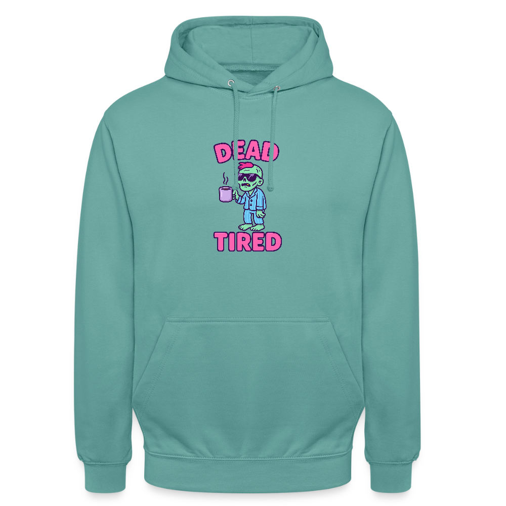DEAD TIRED HOODIE - pastel turquoise
