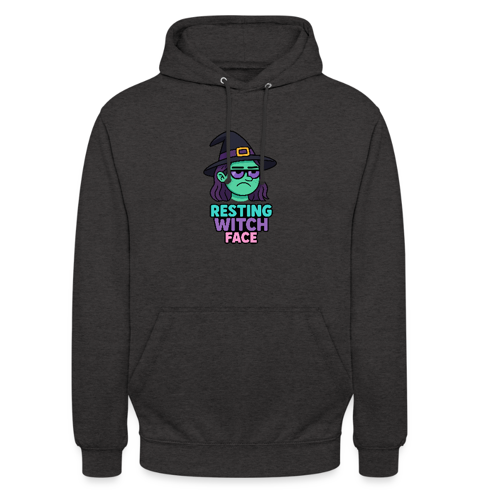 RESTING WITCH FACE HOODIE - charcoal grey
