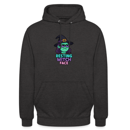 RESTING WITCH FACE HOODIE - charcoal grey