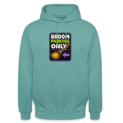 BROOM PARKING ONLY HOODIE - pastel turquoise