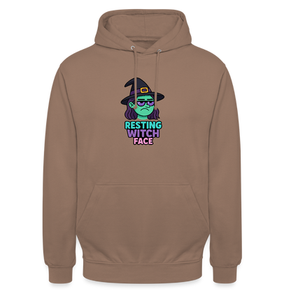 RESTING WITCH FACE HOODIE - mocha