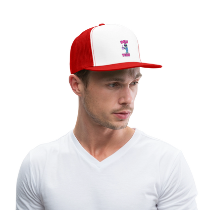 DEAD TIRED CAP - white/red