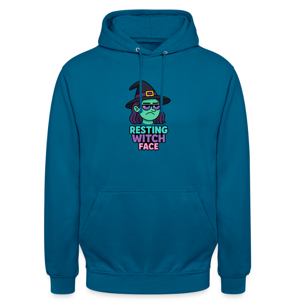 RESTING WITCH FACE HOODIE - deep sea blue 