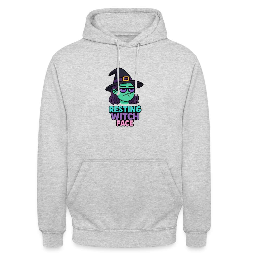 RESTING WITCH FACE HOODIE - light heather grey