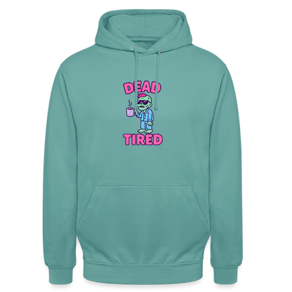 DEAD TIRED HOODIE - pastel turquoise
